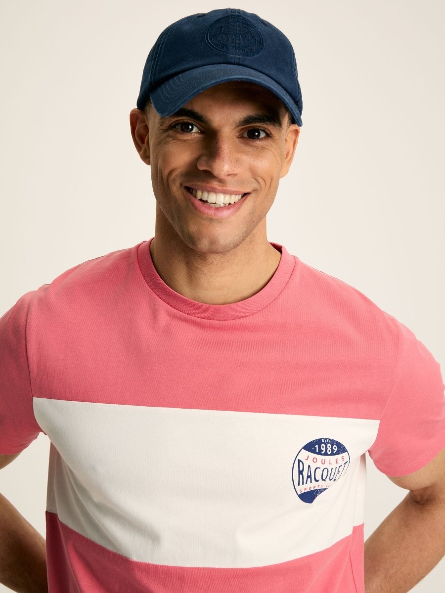 Denton Pink Colourblock Jersey Crew Neck T-Shirt - RUTHERFORD & Co