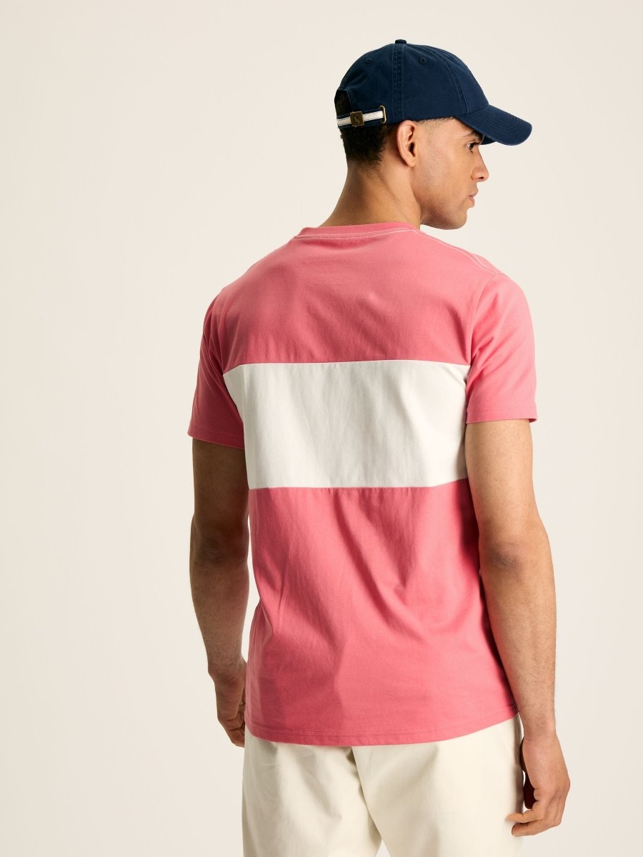 Denton Pink Colourblock Jersey Crew Neck T-Shirt - RUTHERFORD & Co