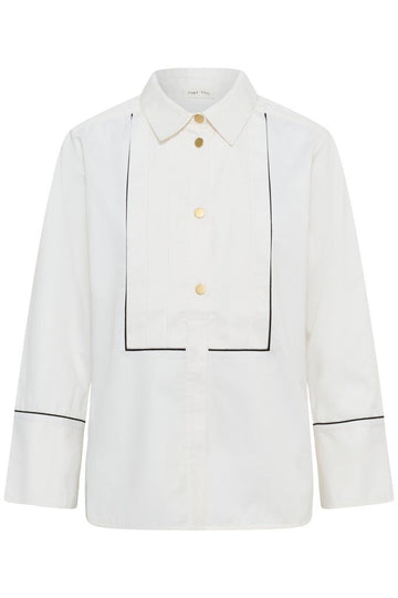 DevrimPW Shirt - White with Black Piping - RUTHERFORD & Co