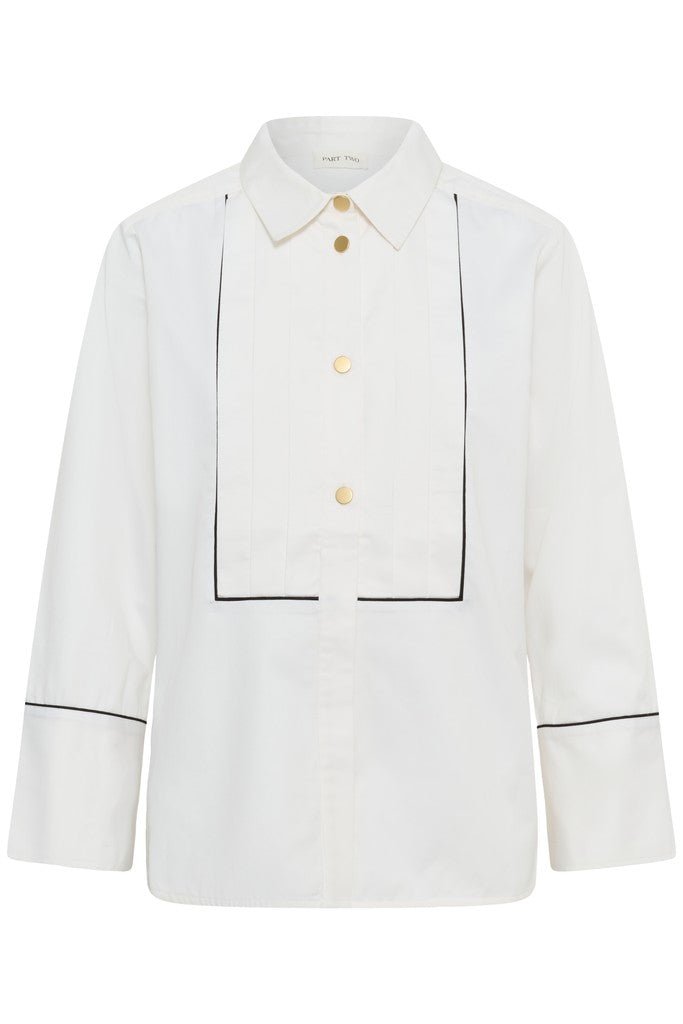 DevrimPW Shirt - White with Black Piping - RUTHERFORD & Co