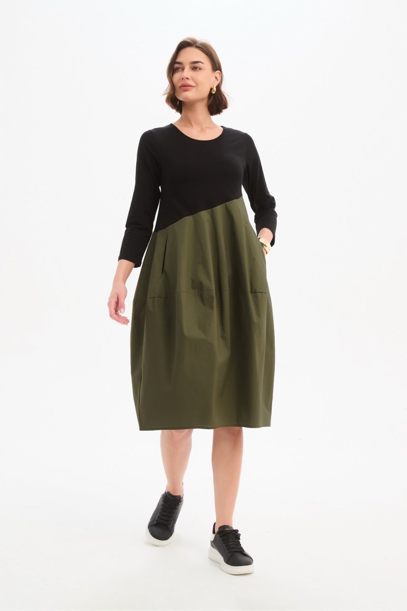 Diagonal Seam Combi Dress - RUTHERFORD & Co