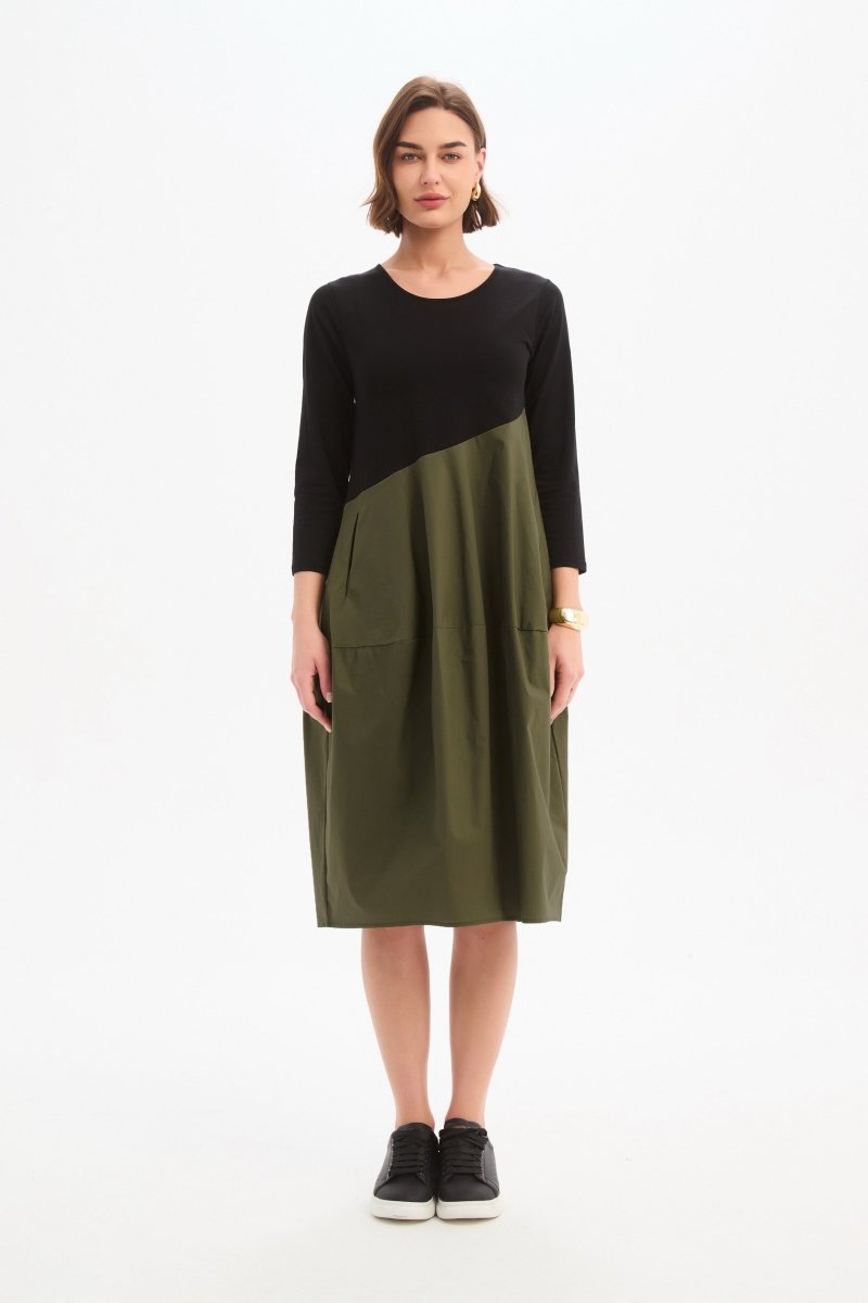 Diagonal Seam Combi Dress - RUTHERFORD & Co