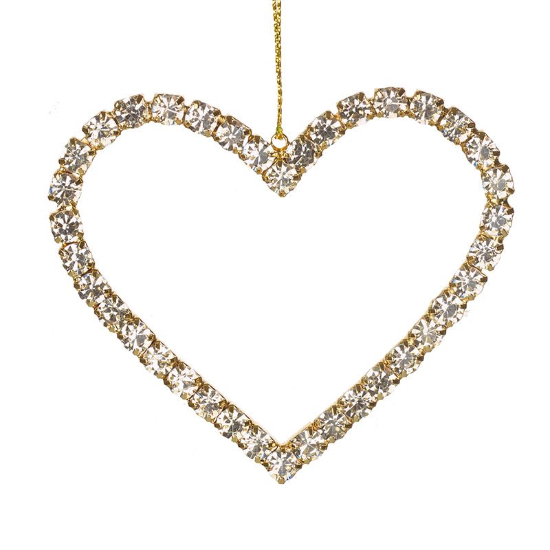 Diamante Cut Out Heart Hanging Dec - RUTHERFORD & Co