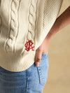 Dibbly Cream Cotton Cable Knit Cricket Jumper - RUTHERFORD & Co