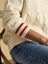 Dibbly Cream Cotton Cable Knit Cricket Jumper - RUTHERFORD & Co