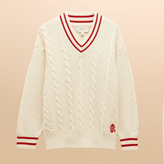 Dibbly Cream Cotton Cable Knit Cricket Jumper - RUTHERFORD & Co