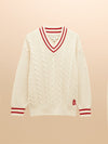 Dibbly Cream Cotton Cable Knit Cricket Jumper - RUTHERFORD & Co
