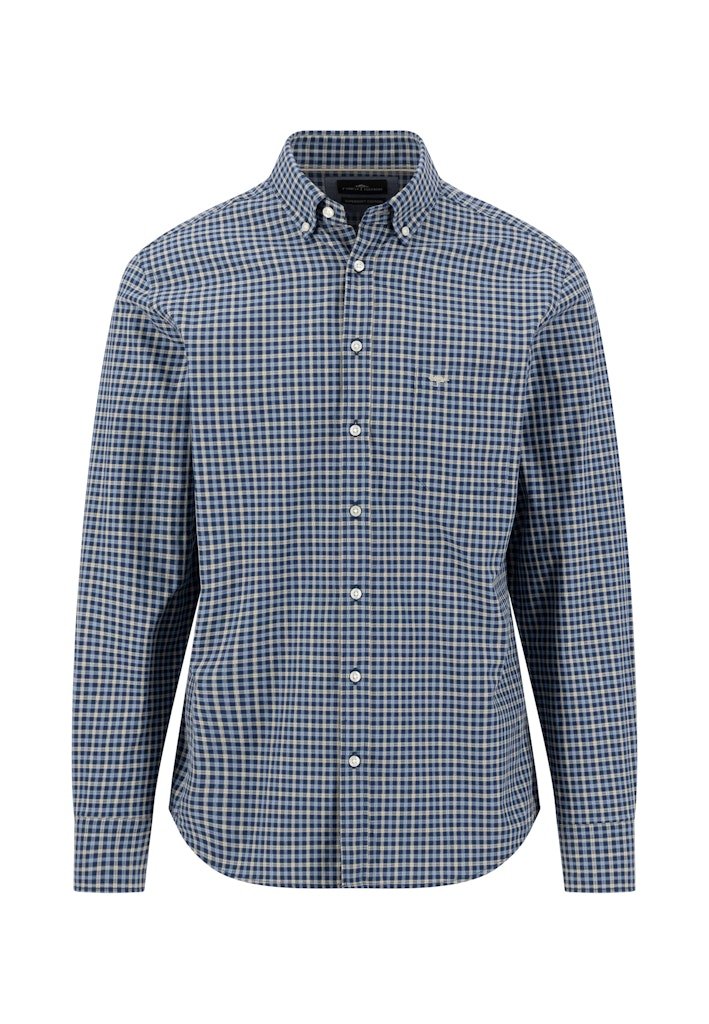 Dobby Check, Ink Blue - RUTHERFORD & Co