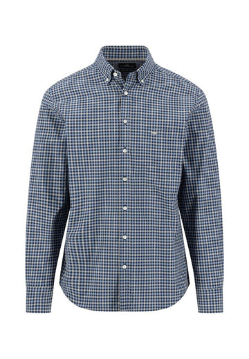 Dobby Check, Ink Blue - RUTHERFORD & Co