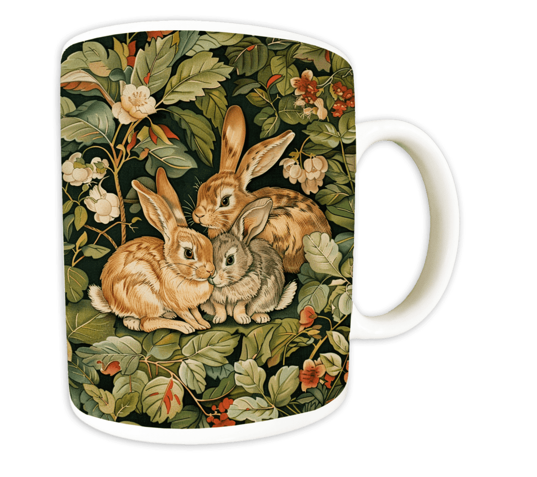 Doe and Kits Rabbits Mug - RUTHERFORD & Co