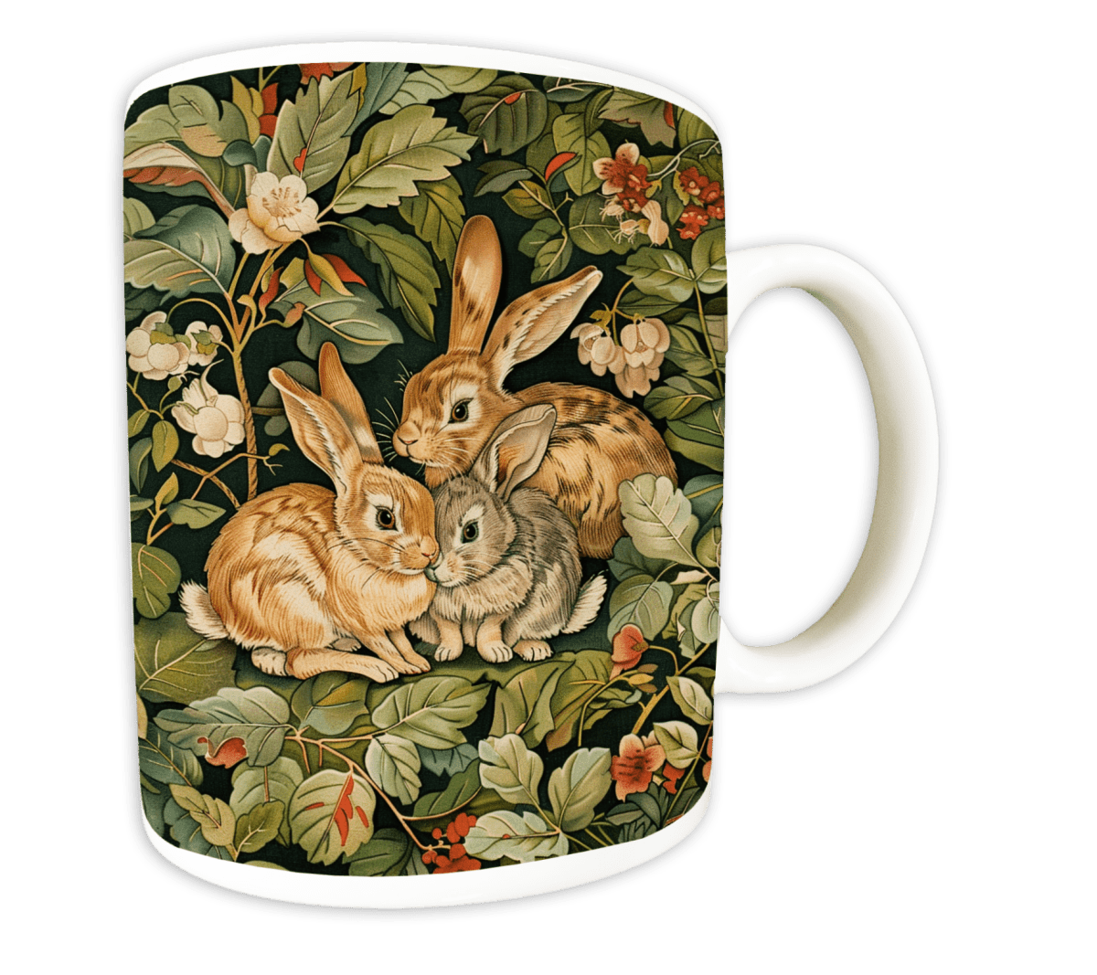 Doe and Kits Rabbits Mug - RUTHERFORD & Co