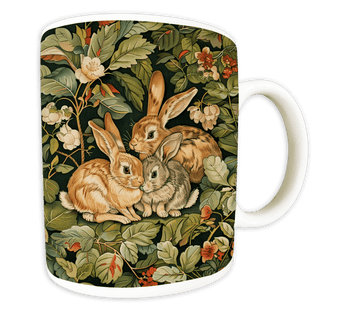 Doe and Kits Rabbits Mug - RUTHERFORD & Co