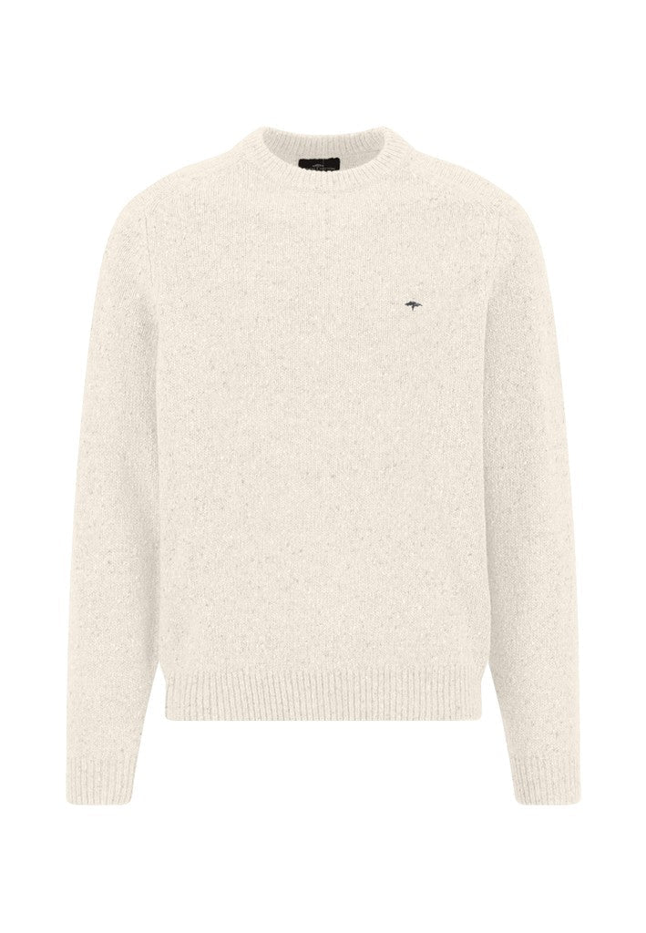 Donegal Crew Neck Jumper - Snow White - RUTHERFORD & Co