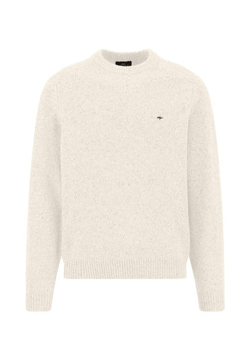 Donegal Crew Neck Jumper - Snow White - RUTHERFORD & Co