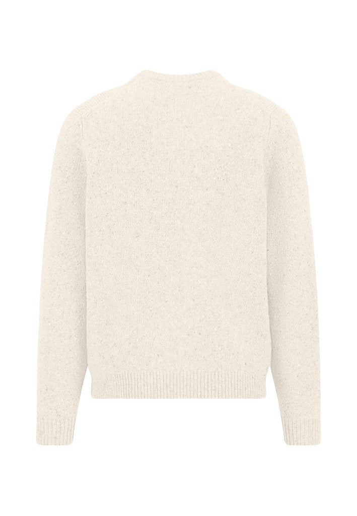 Donegal Crew Neck Jumper - Snow White - RUTHERFORD & Co