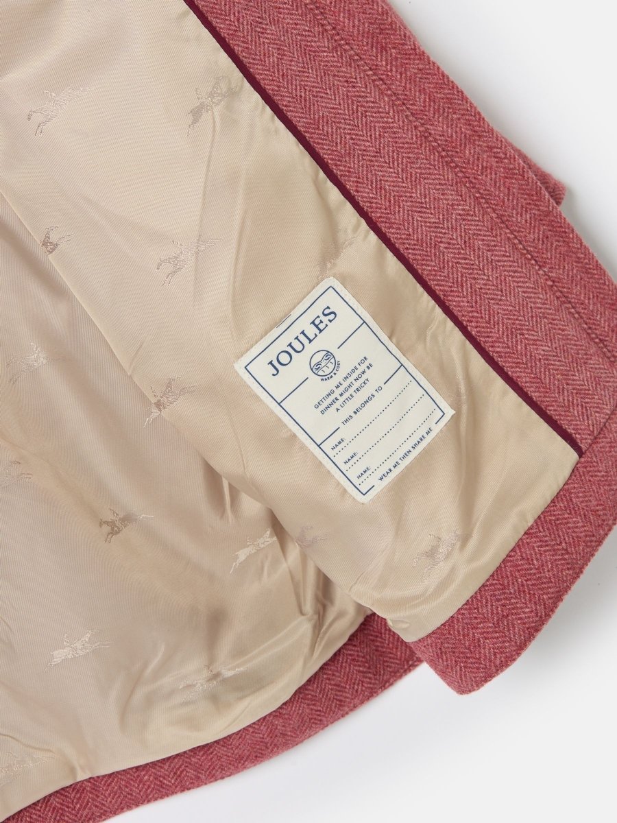 Dorothea Pink Herringbone Tweed Coat - RUTHERFORD & Co