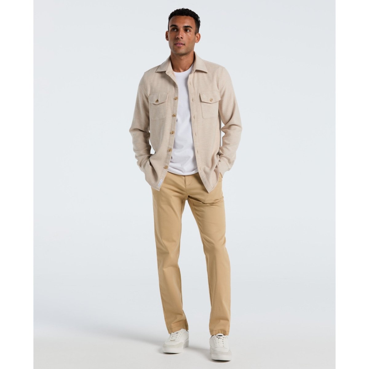 Double Weave Overshirt In Birch - RUTHERFORD & Co