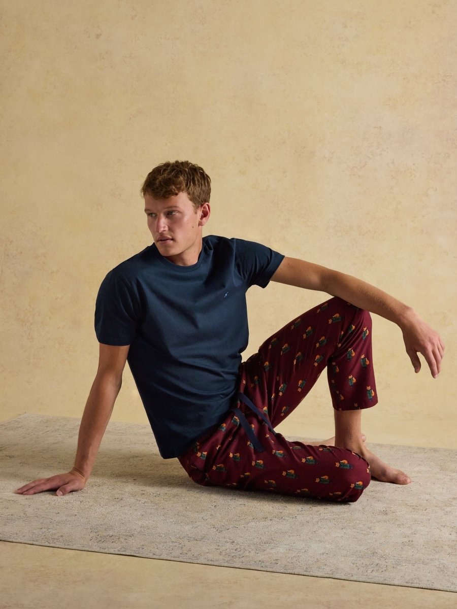 Dozer Burgundy Red Pyjama Bottoms - RUTHERFORD & Co