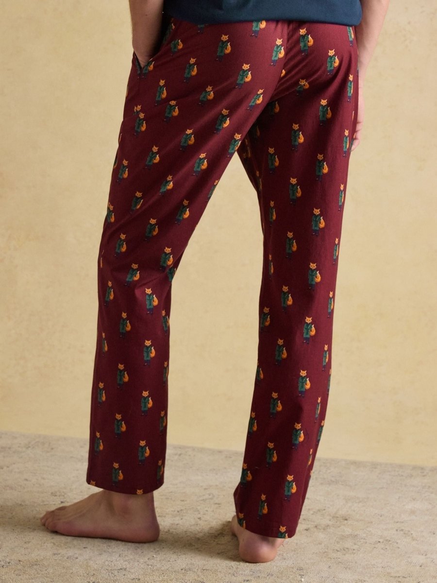 Dozer Burgundy Red Pyjama Bottoms - RUTHERFORD & Co