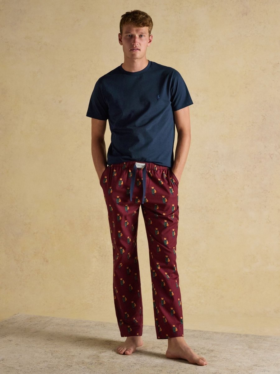Dozer Burgundy Red Pyjama Bottoms - RUTHERFORD & Co