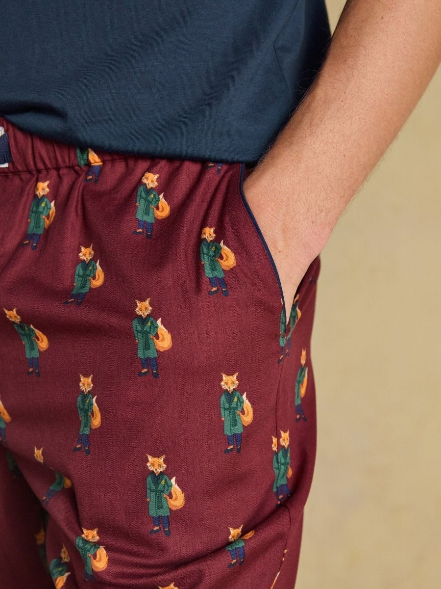 Dozer Burgundy Red Pyjama Bottoms - RUTHERFORD & Co