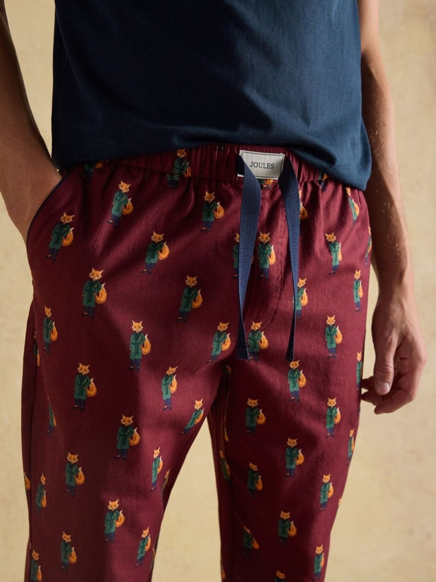 Dozer Burgundy Red Pyjama Bottoms - RUTHERFORD & Co