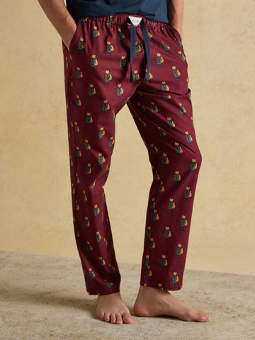 Dozer Burgundy Red Pyjama Bottoms - RUTHERFORD & Co