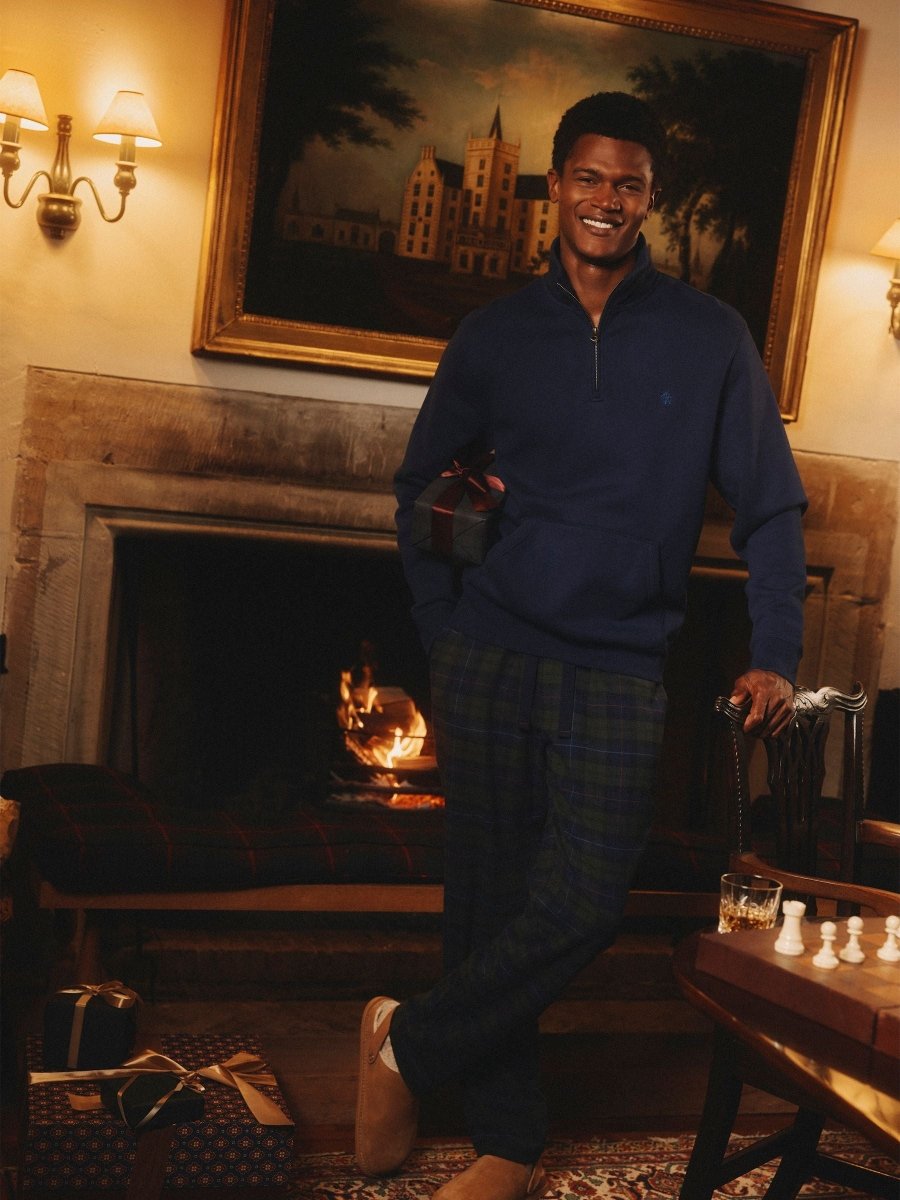 Dozer Check Green & Navy Pyjama Bottoms - RUTHERFORD & Co