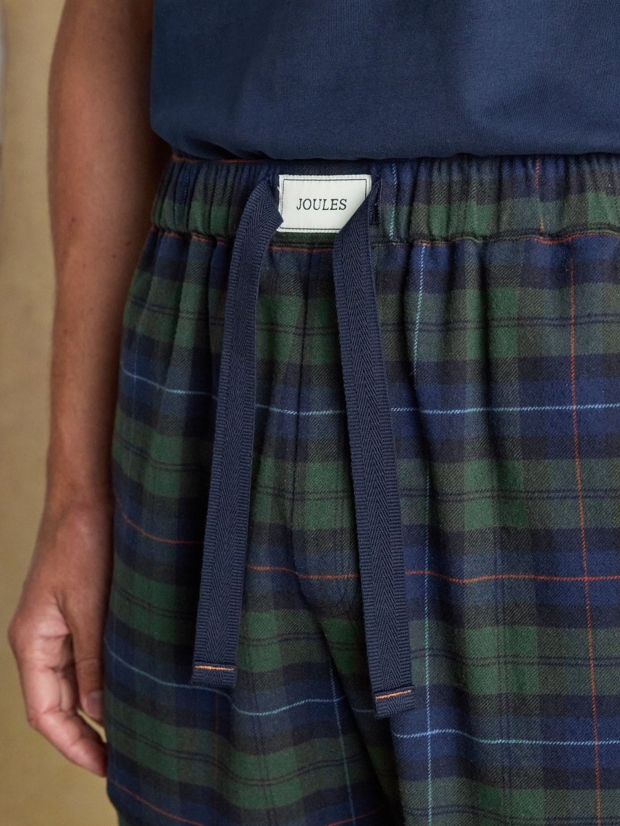 Dozer Check Green & Navy Pyjama Bottoms - RUTHERFORD & Co