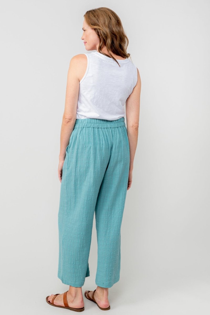 Drift Textured Seersucker Wide Leg Trousers - RUTHERFORD & Co