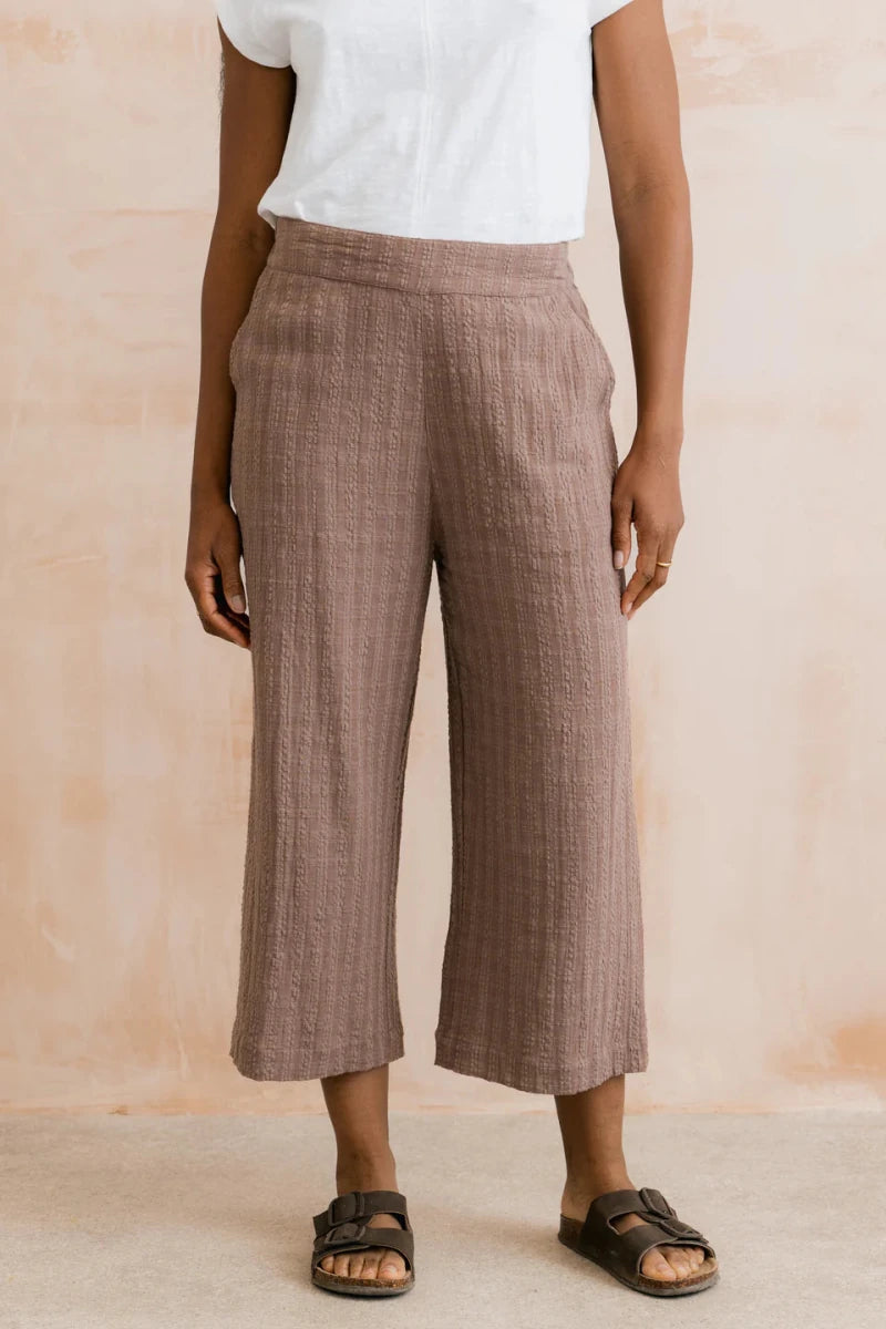 Drift Trousers Plain Seersucker Mocha - RUTHERFORD & Co