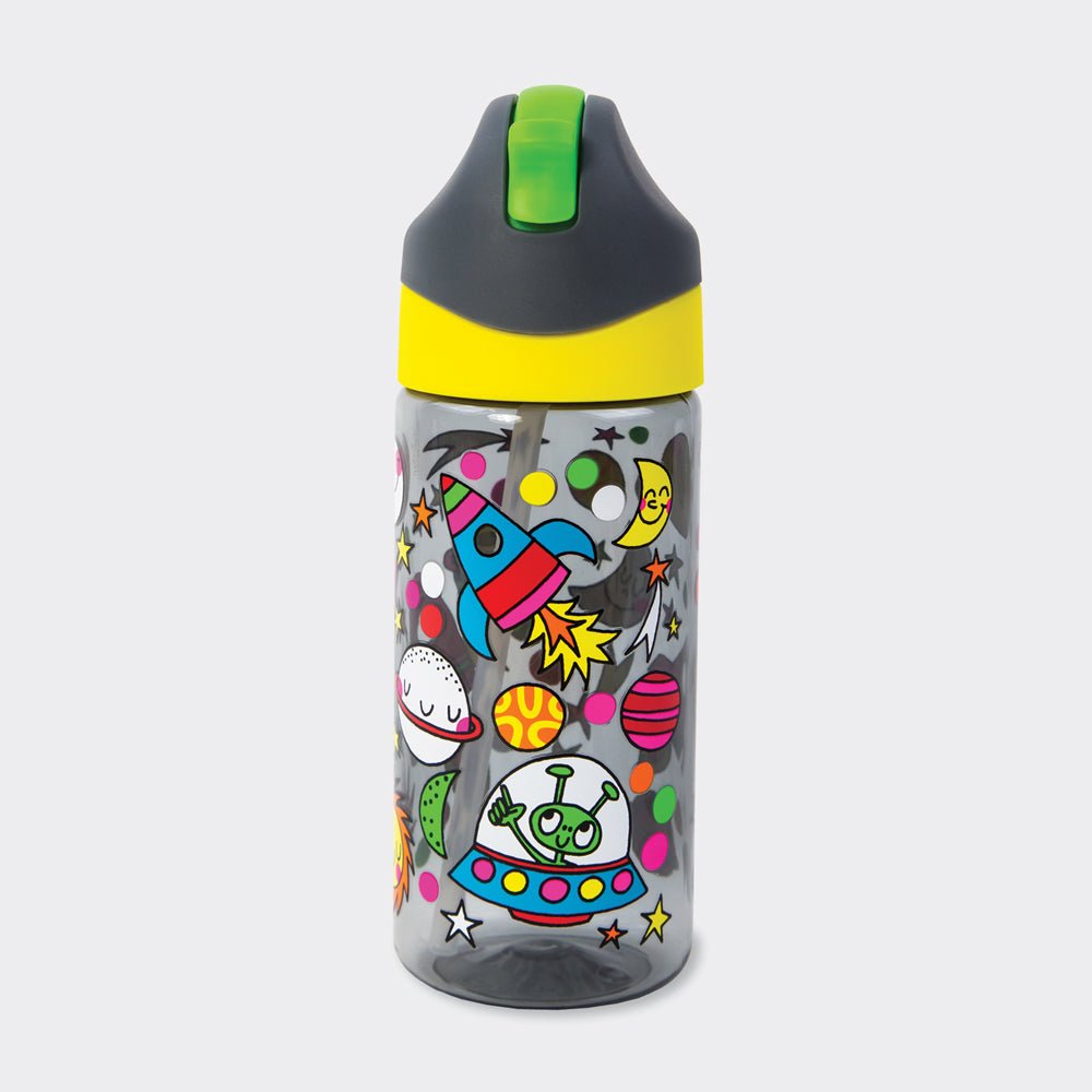 DRINKS BOTTLE WITH STRAW - SPACE - RUTHERFORD & Co