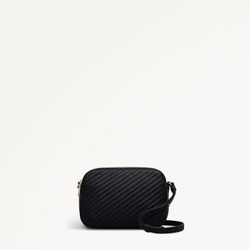 Dukes Place Diagonal Quilt Medium Ziptop Cross Body Black - RUTHERFORD & Co