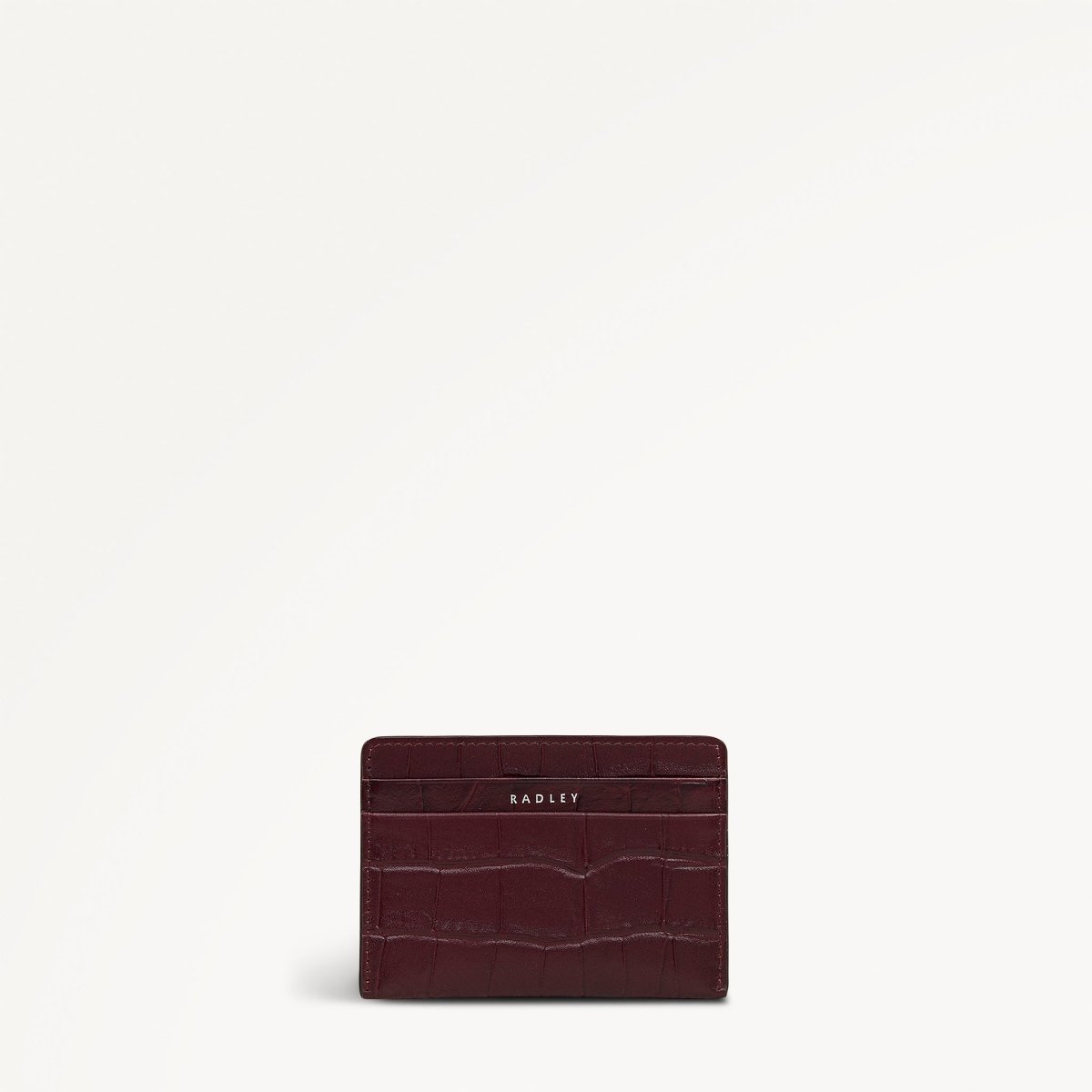 Dukes Place Faux Croc Small Card Holder Dark Cherry - RUTHERFORD & Co