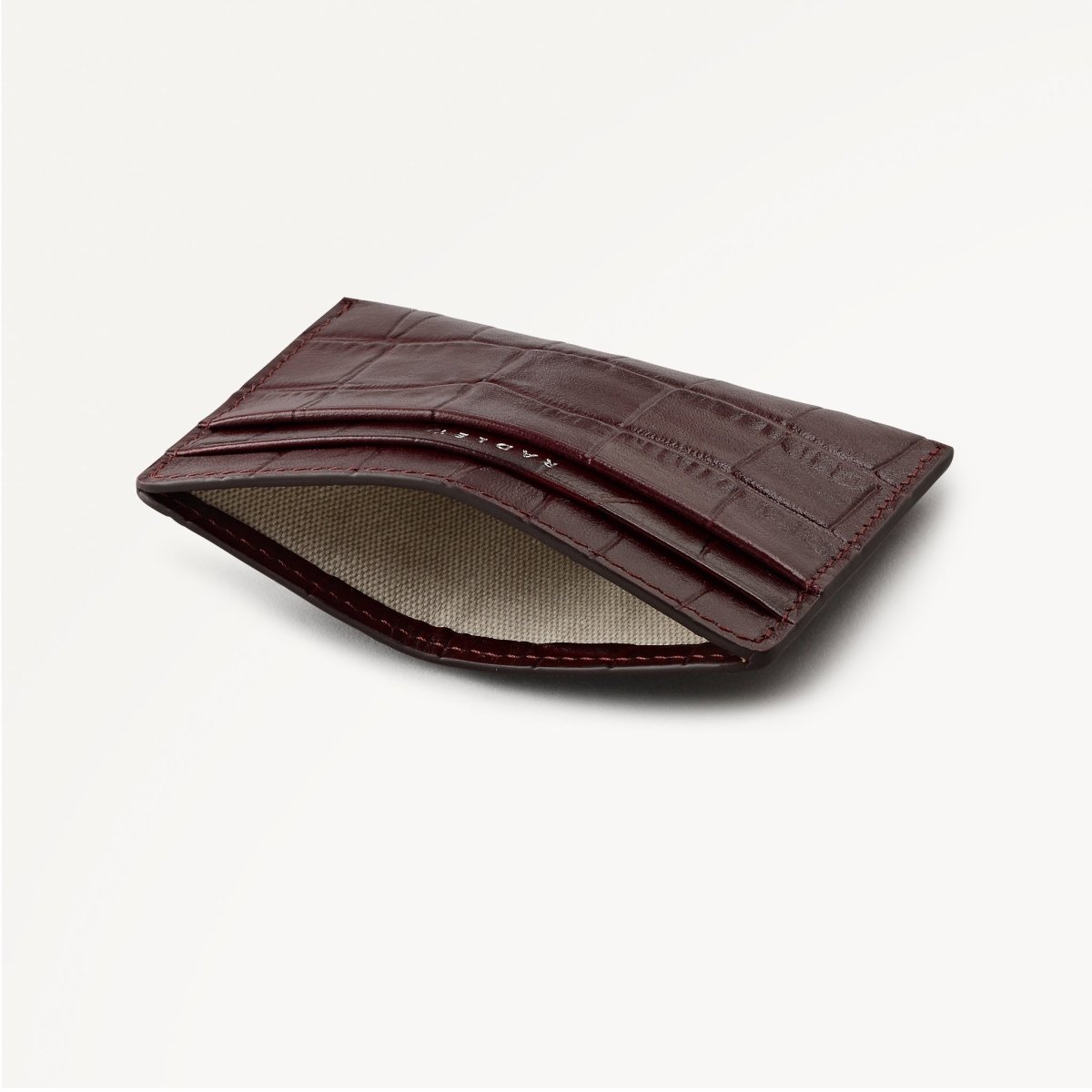 Dukes Place Faux Croc Small Card Holder Dark Cherry - RUTHERFORD & Co