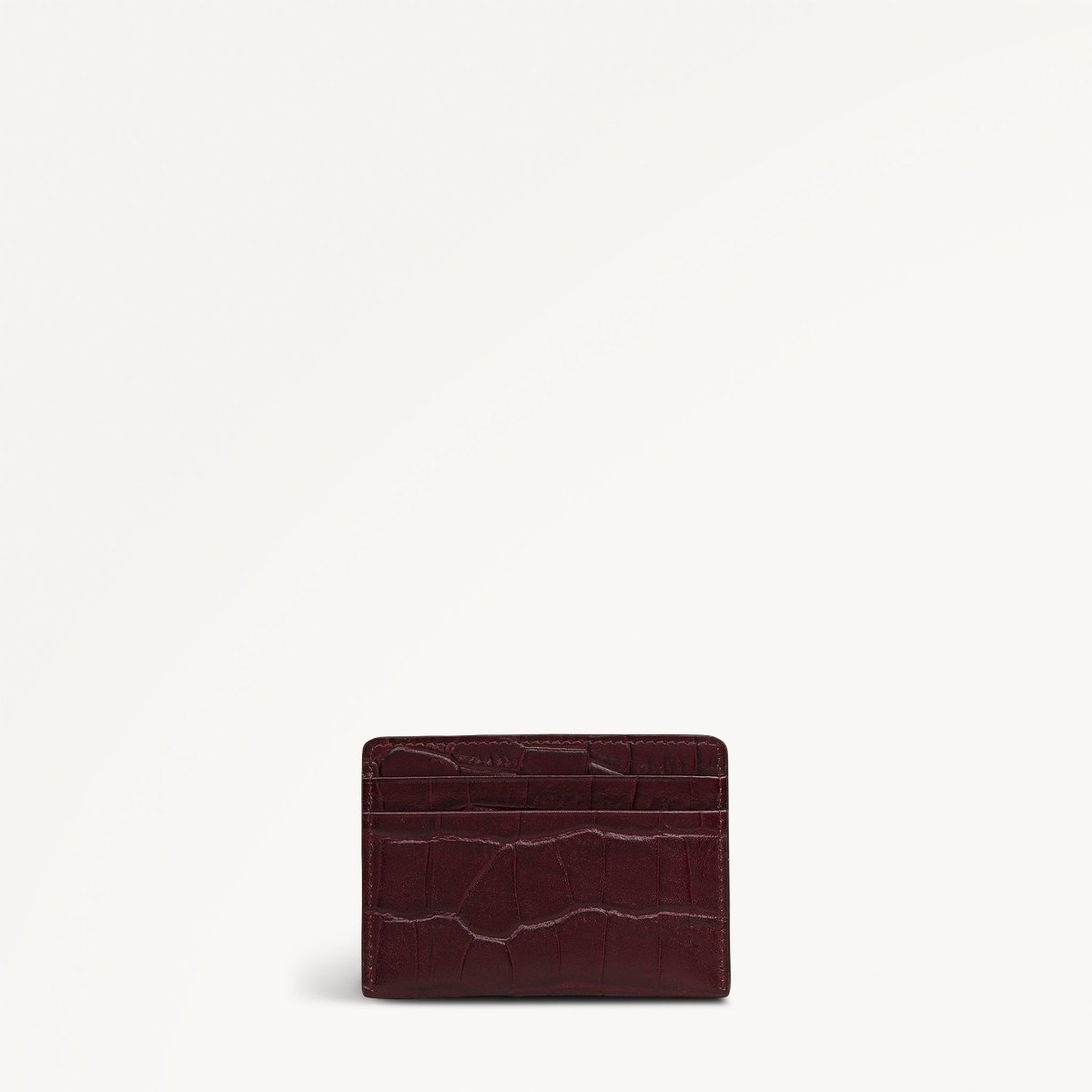 Dukes Place Faux Croc Small Card Holder Dark Cherry - RUTHERFORD & Co