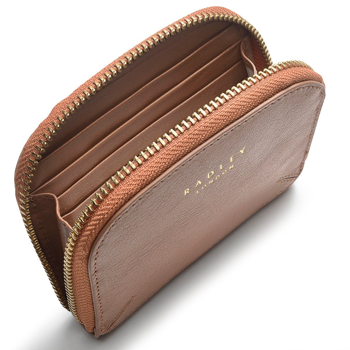 Dukes Place Leather Medium Zip Around Wallet In Dark Butter - RUTHERFORD & Co