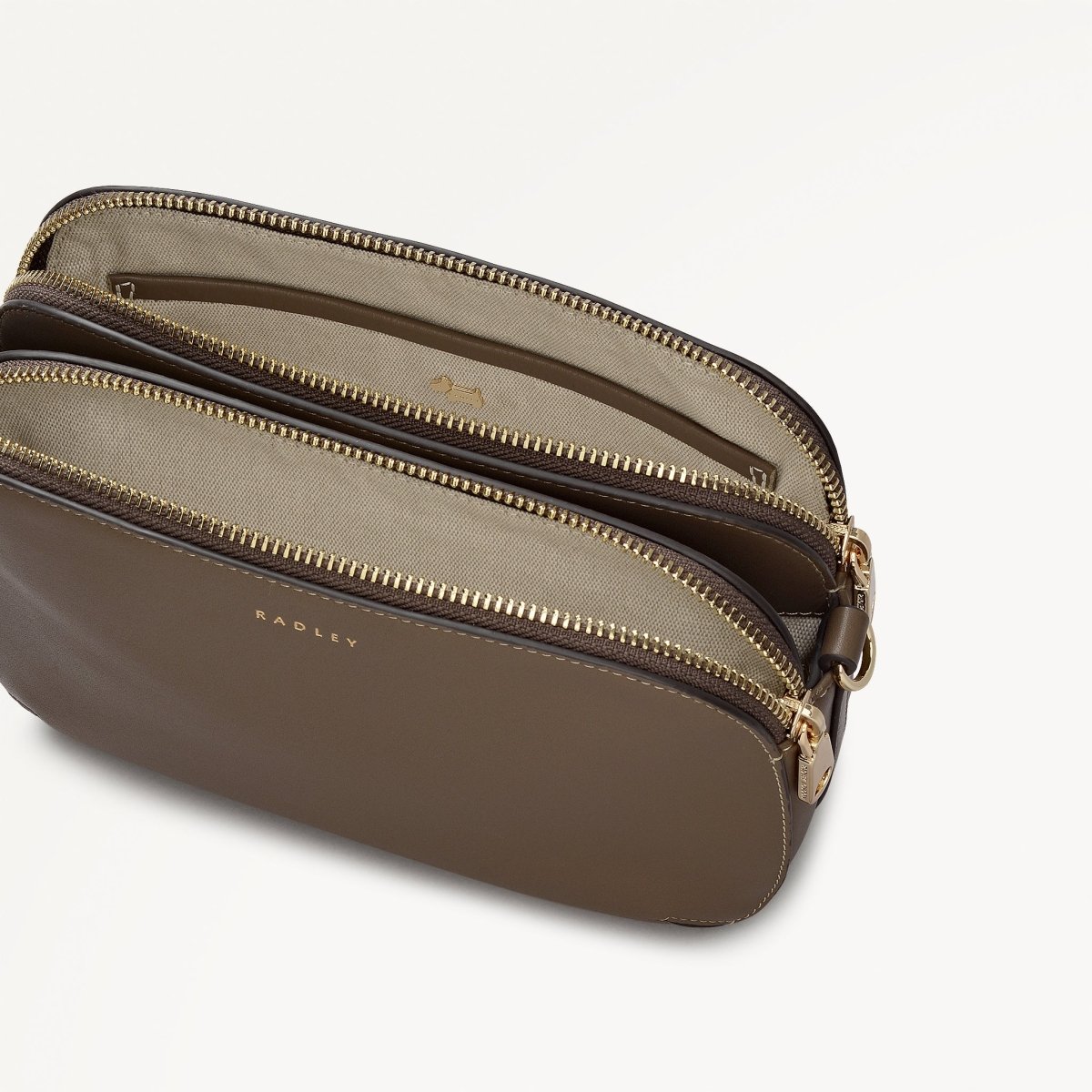 Dukes Place Medium Ziptop Cross Body Coffee - RUTHERFORD & Co