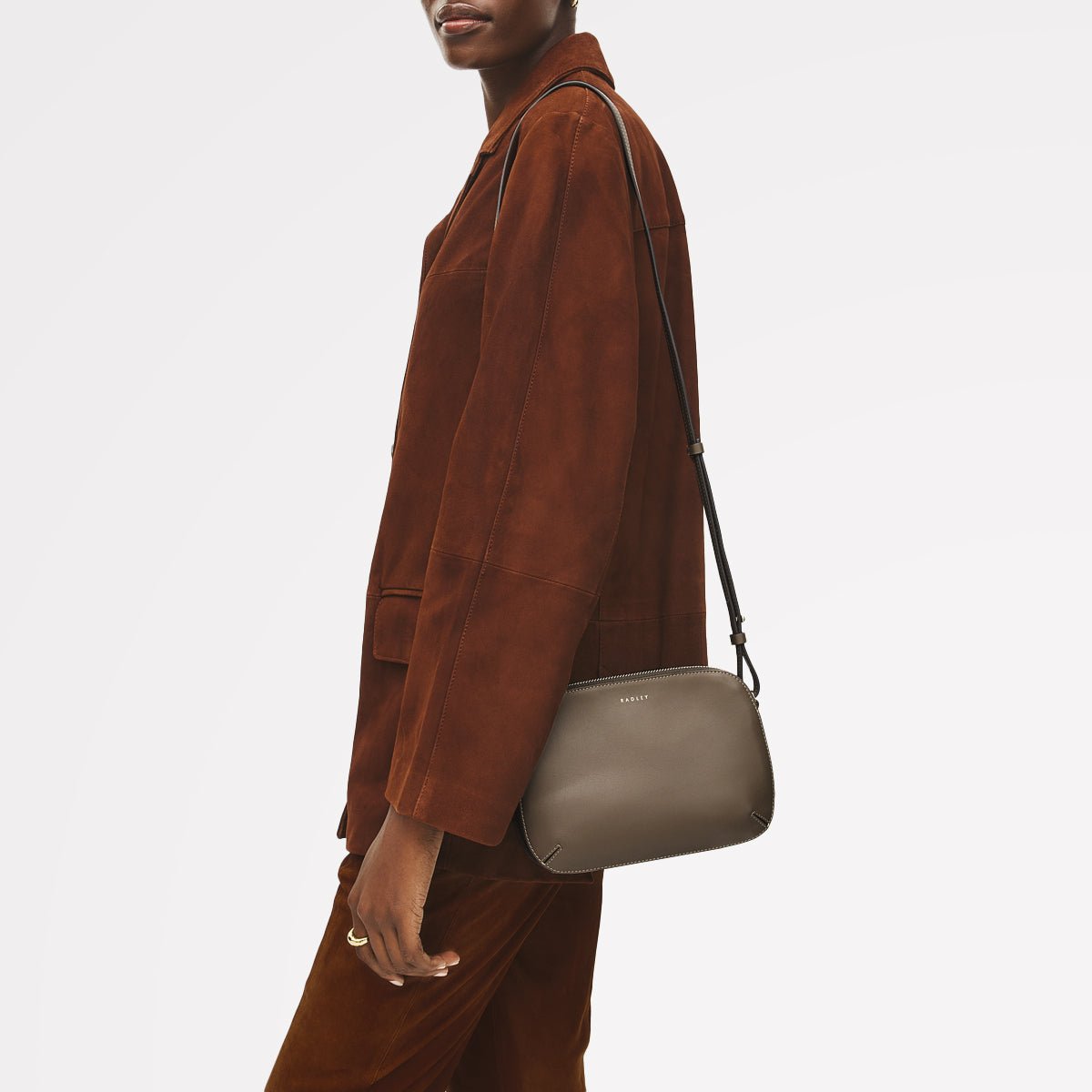 Dukes Place Medium Ziptop Cross Body Coffee - RUTHERFORD & Co
