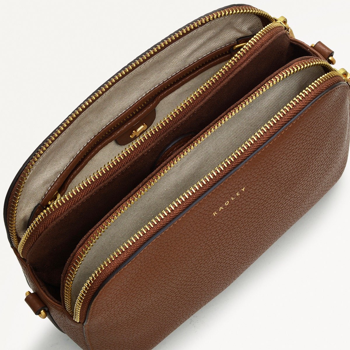 Dukes Place Medium Ziptop Crossbody Saddle - RUTHERFORD & Co