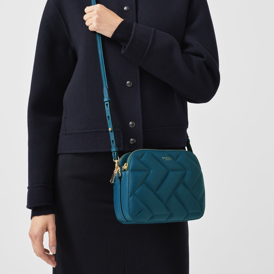 Dukes Place - Quilt Deepsea Medium Ziptop Crossbody - RUTHERFORD & Co