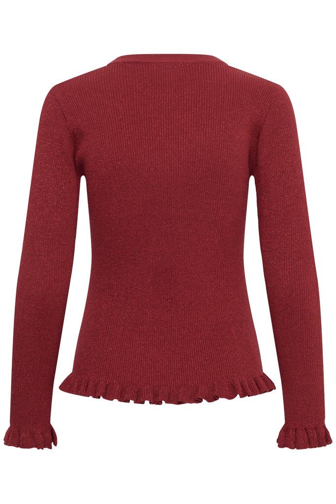 DwalaPW Cardigan - Biking Red with Lurex - RUTHERFORD & Co