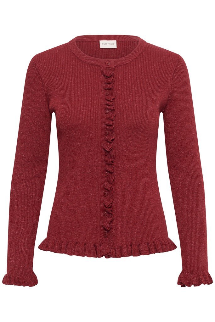 DwalaPW Cardigan - Biking Red with Lurex - RUTHERFORD & Co