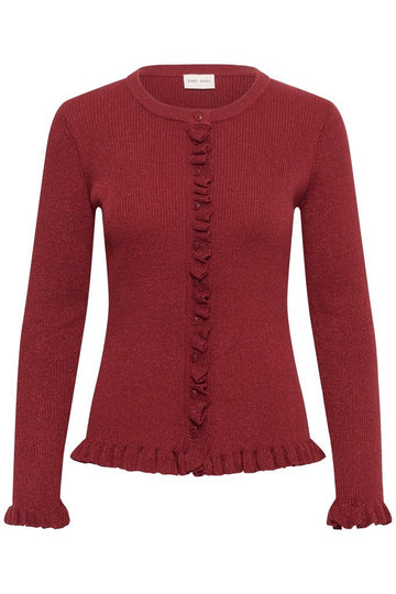 DwalaPW Cardigan - Biking Red with Lurex - RUTHERFORD & Co