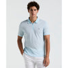 Jacquard Tipped 1/4 Zip Polo Shirt In Crystal Blue