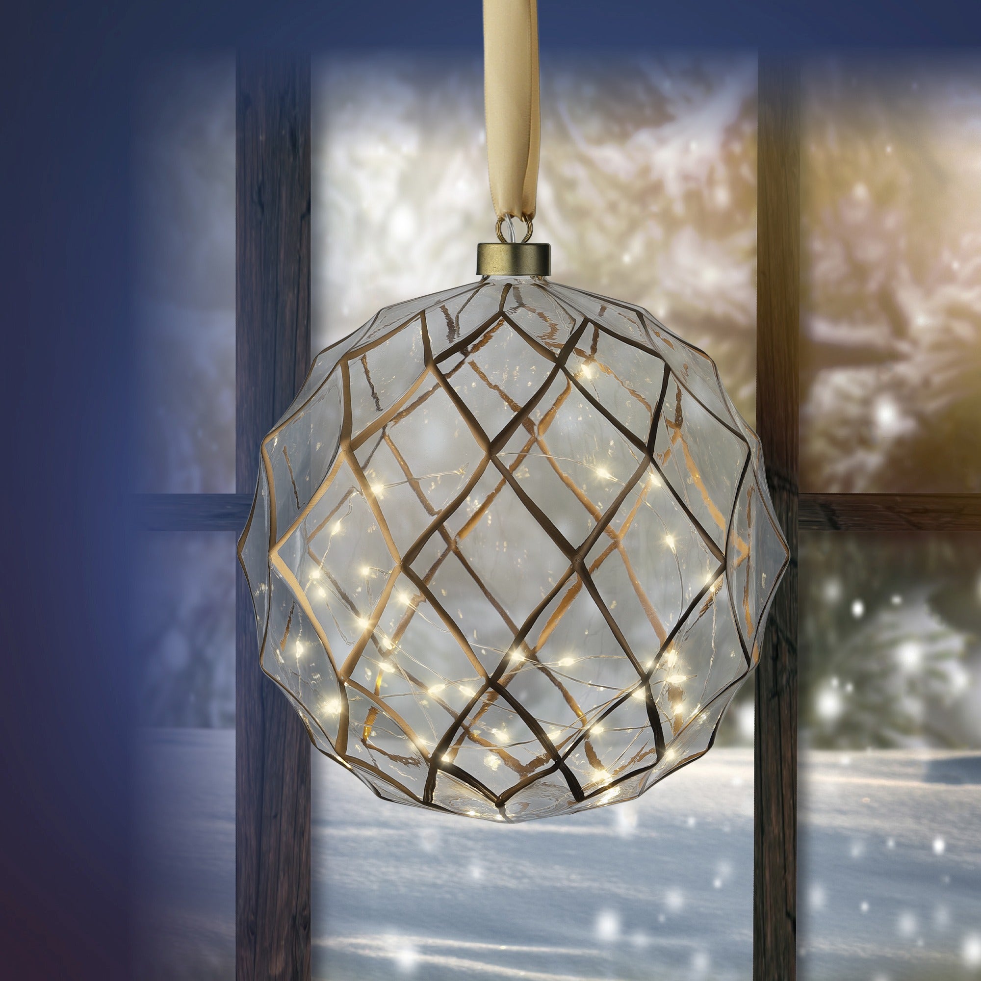 Lumineo LED Glass Ornament - Warm White (20 cm)