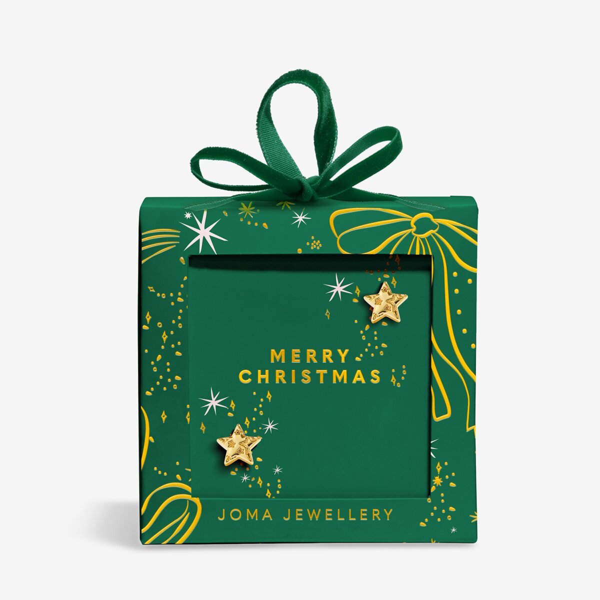 Earring Bauble 'Merry Christmas' Stud Earrings In Gold Plating - RUTHERFORD & Co