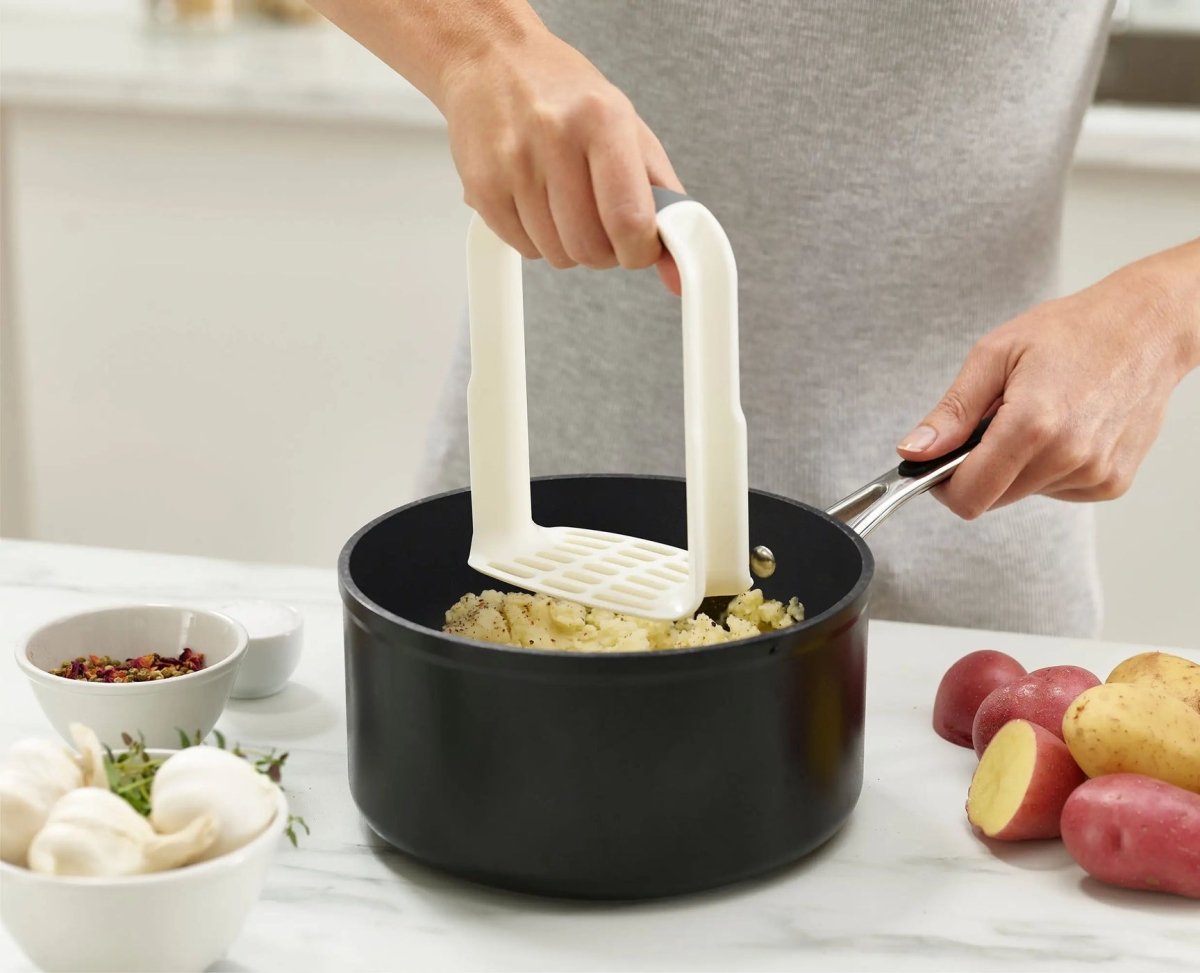 Easy - Mash™ White Potato Masher - RUTHERFORD & Co