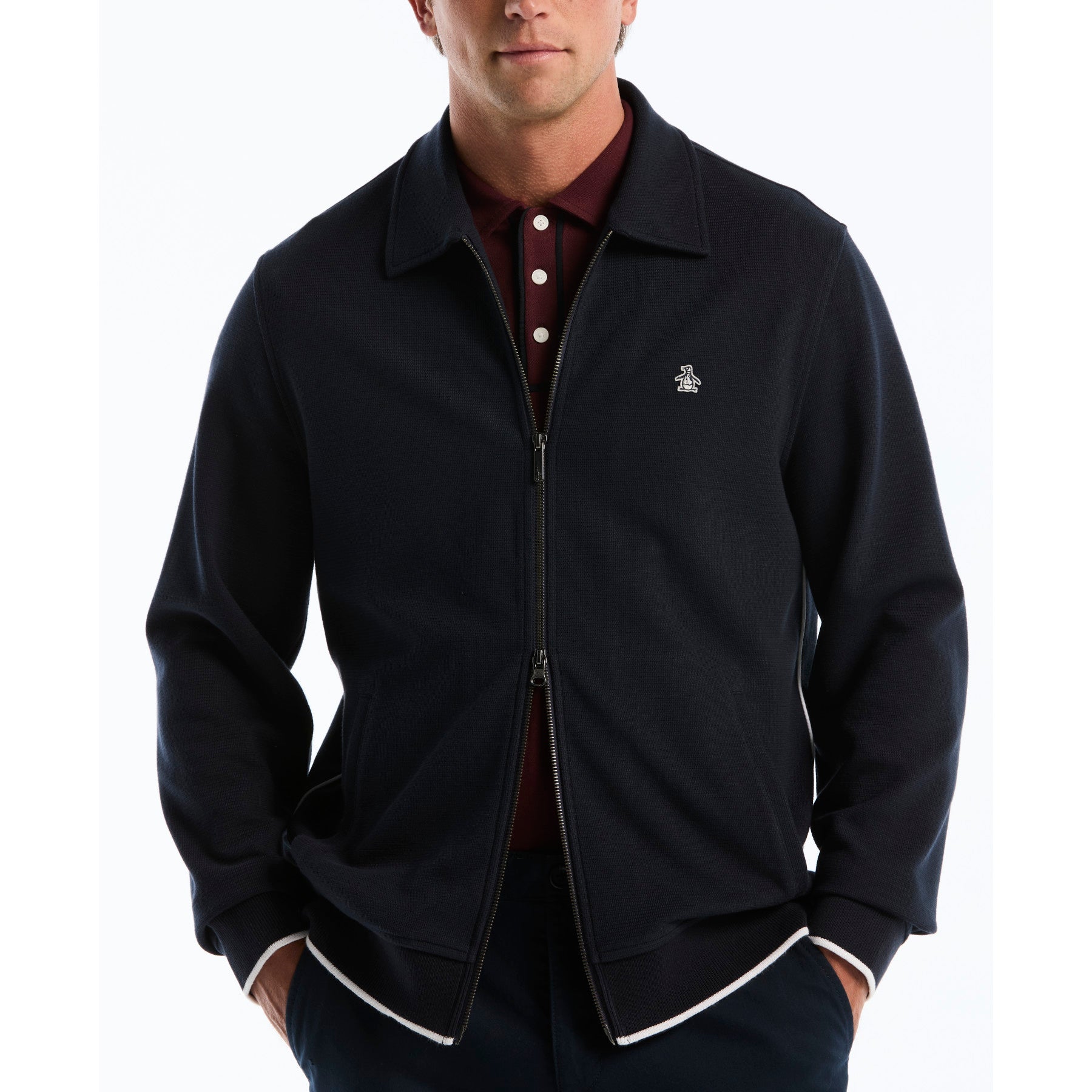 Piped Track Jacket In Dark Sapphire