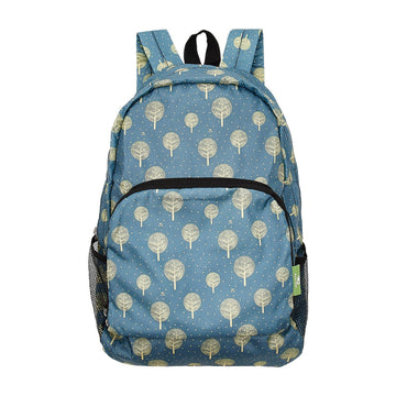 Eco Chic Lightweight Foldable Backpack Blue Tree of Life